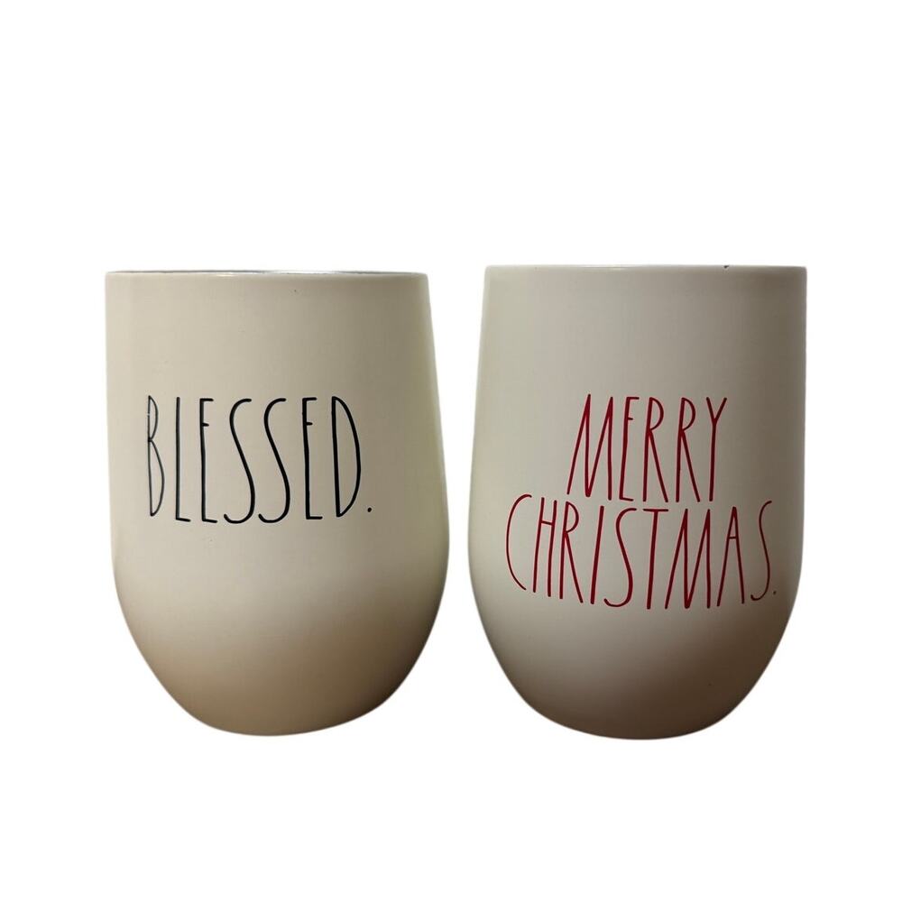 Rae Dunn Wine Glasses Lot of 2 (no lids)